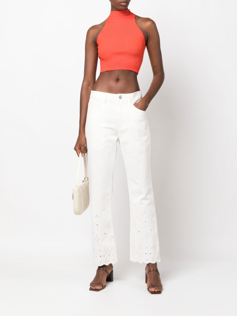 White Noemie Broderie Anglaise Straight-leg Jeans