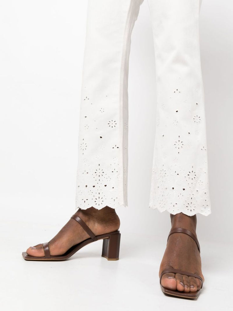 White Noemie Broderie Anglaise Straight-leg Jeans