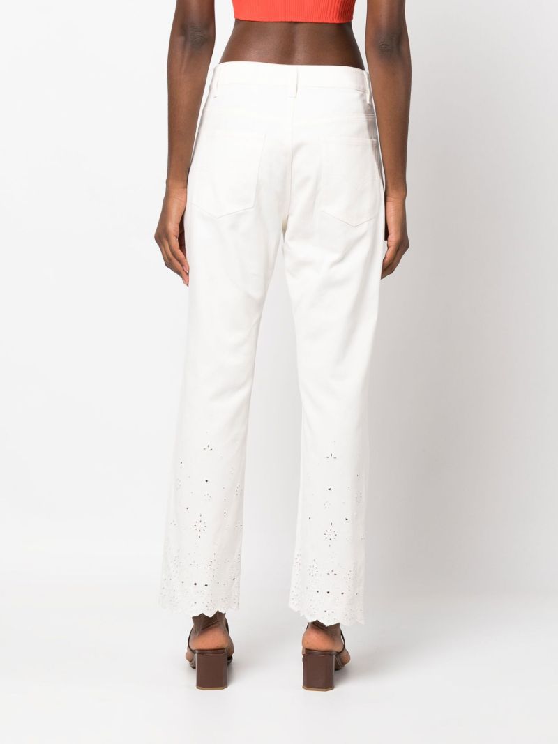 White Noemie Broderie Anglaise Straight-leg Jeans