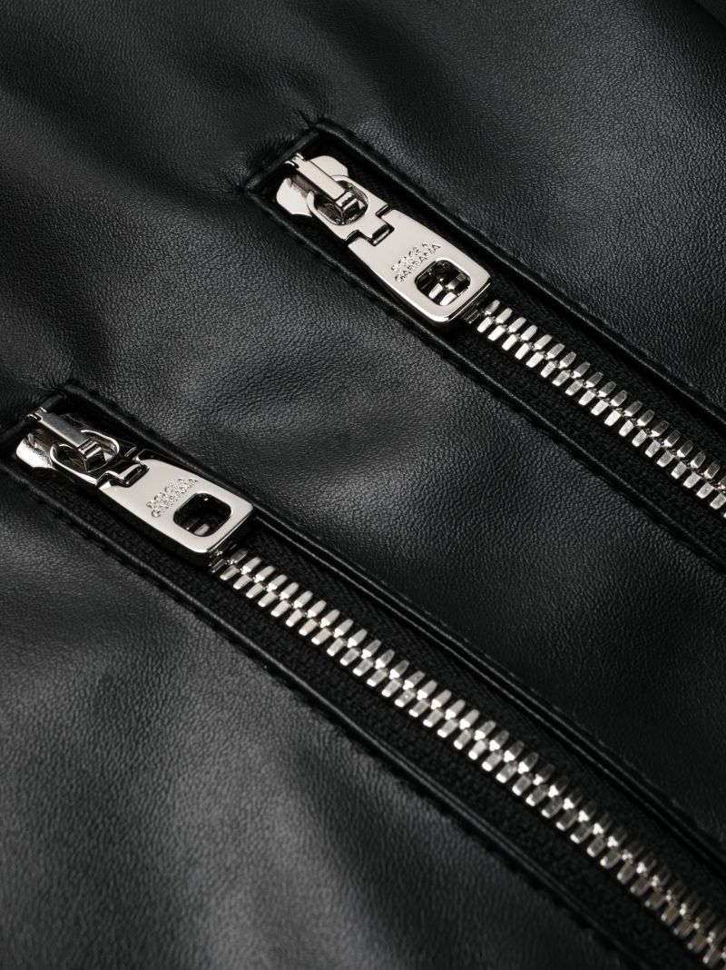 Black Zip Faux Leather Leggings