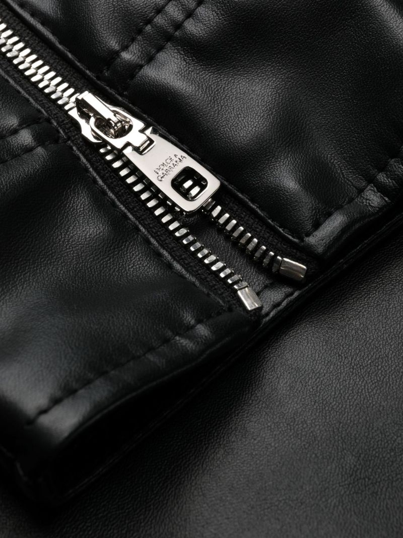 Black Zip Faux Leather Leggings