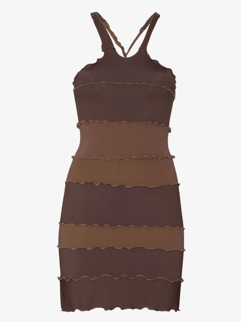 Panelled Cross Back Mini Dress
