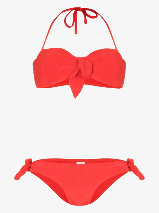 Red Lyre Terry Bow Bikini