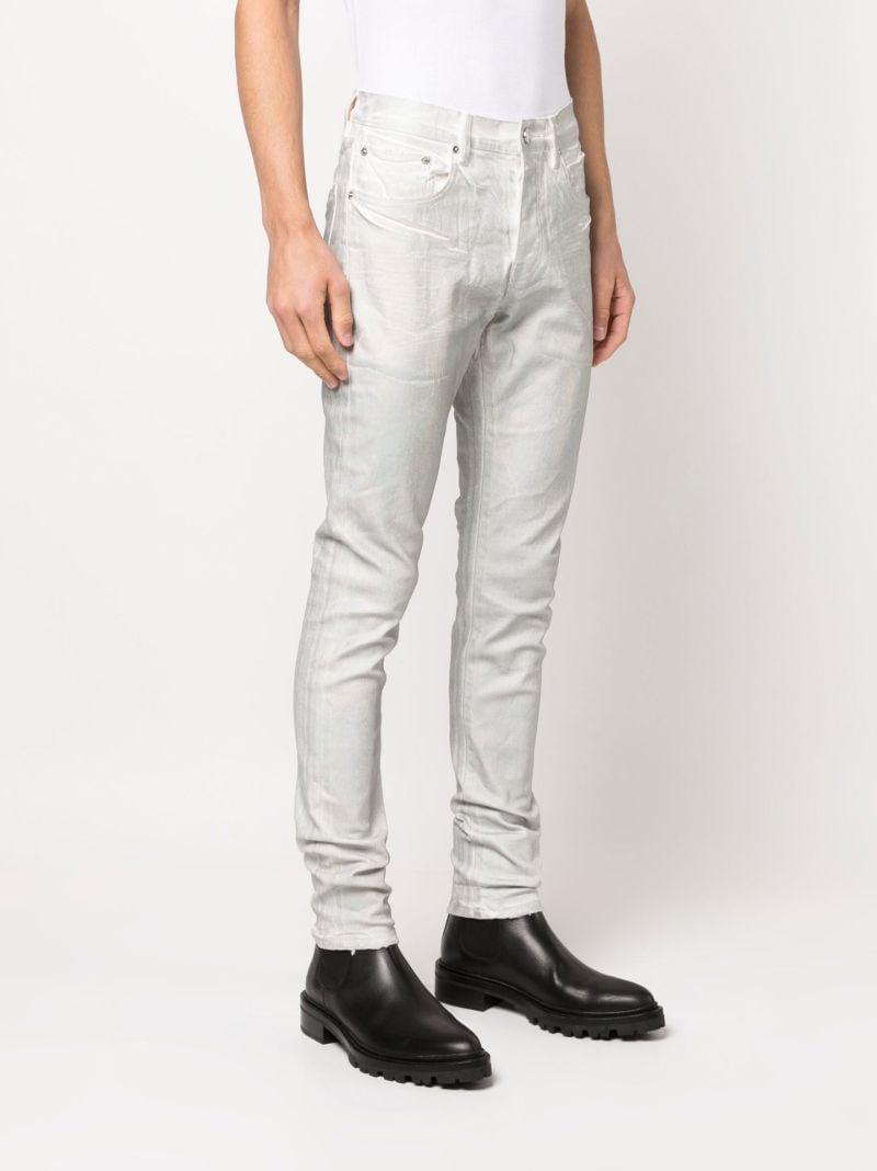 Silver Worn Iridescent Skinny Jeans