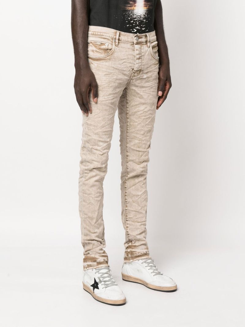 Neutral Distressed Mid-rise Jeans