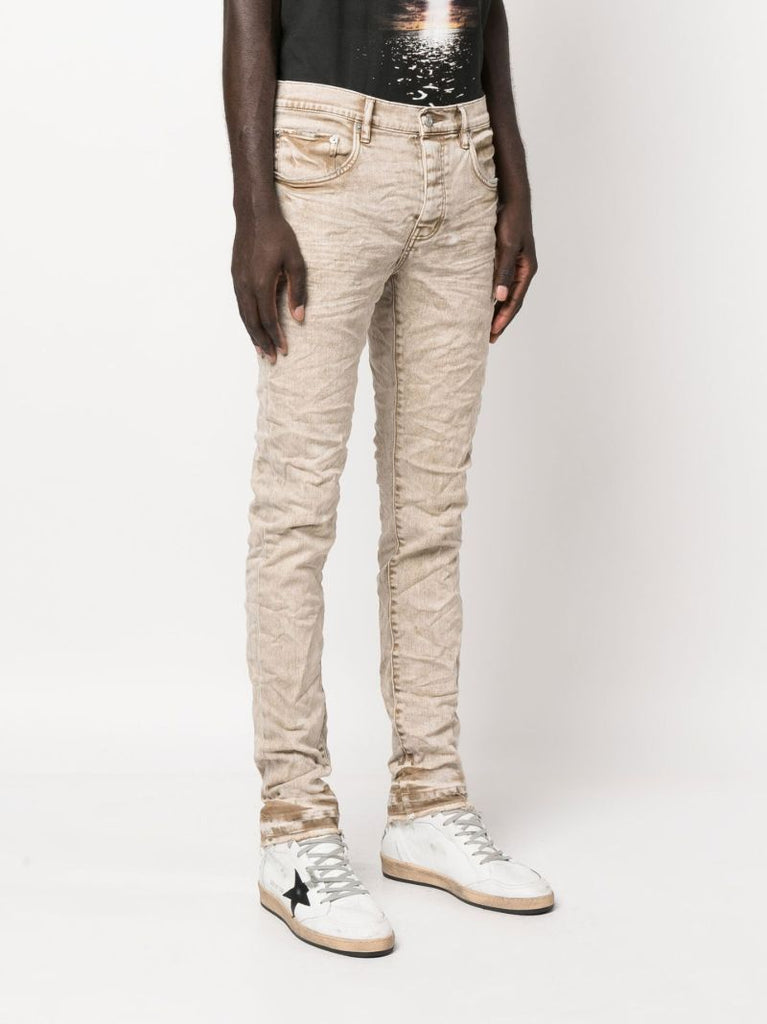 Neutral Distressed Mid-rise Jeans