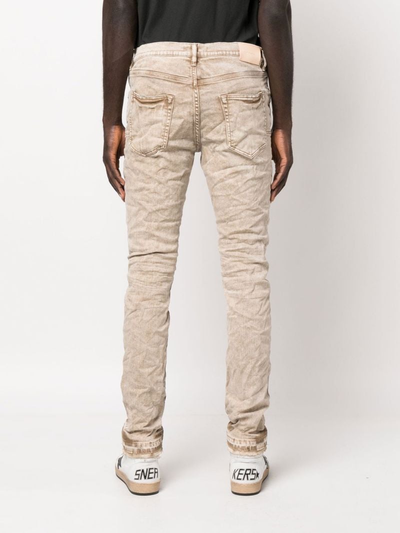 Neutral Distressed Mid-rise Jeans