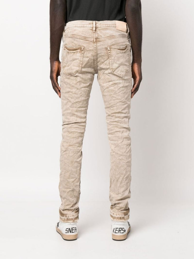 Neutral Distressed Mid-rise Jeans