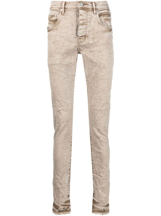Neutral Distressed Mid-rise Jeans