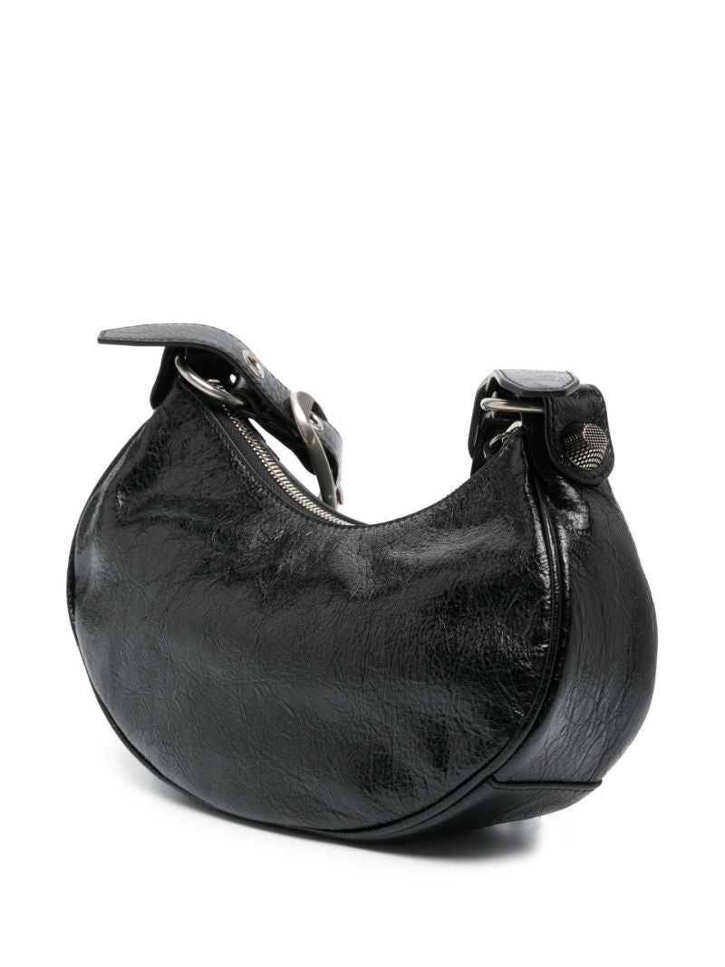 Black Le Cagole Mini Leather Shoulder Bag