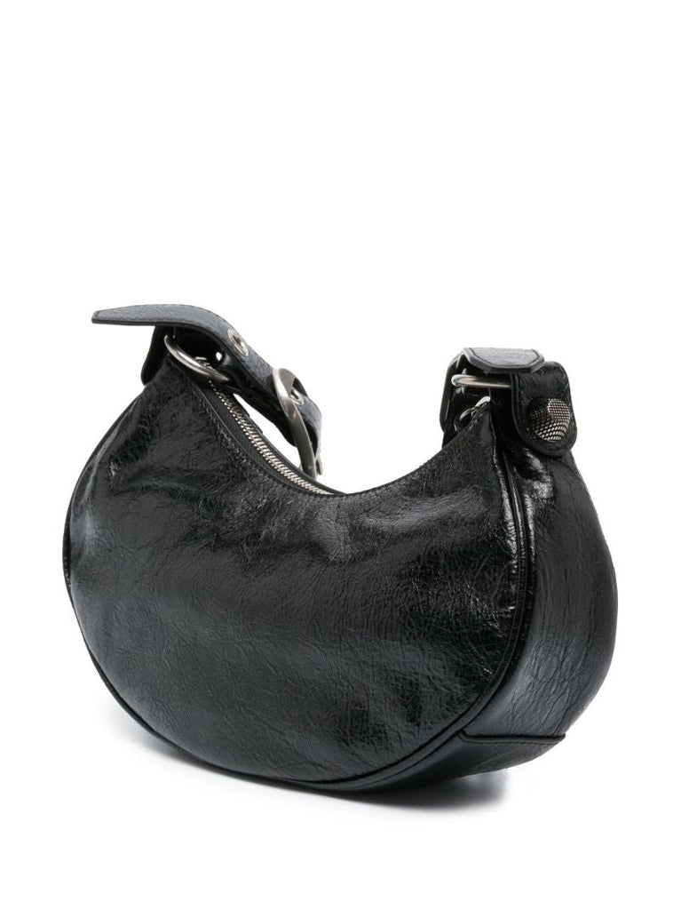 Black Le Cagole Mini Leather Shoulder Bag