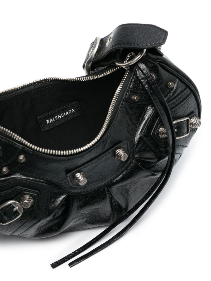Black Le Cagole Mini Leather Shoulder Bag