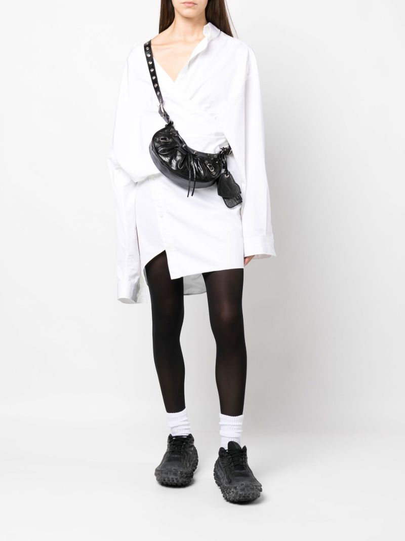 Black Le Cagole Mini Leather Shoulder Bag