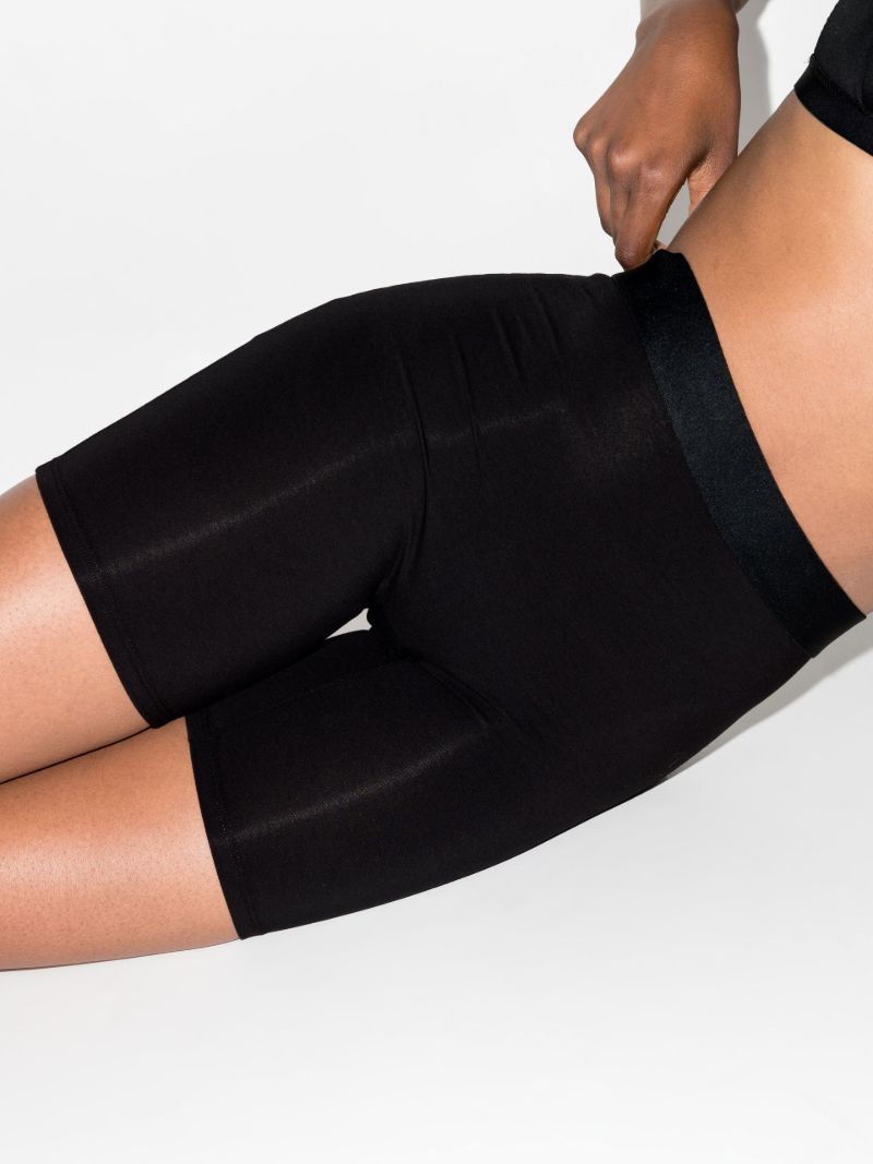 Black Cotton Comfort Mid-thigh Shorts