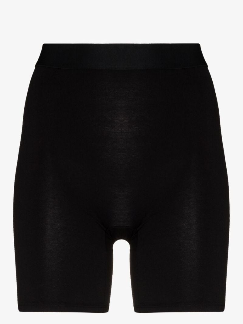 Black Cotton Comfort Mid-thigh Shorts
