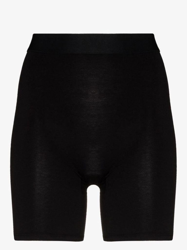 Black Cotton Comfort Mid-thigh Shorts