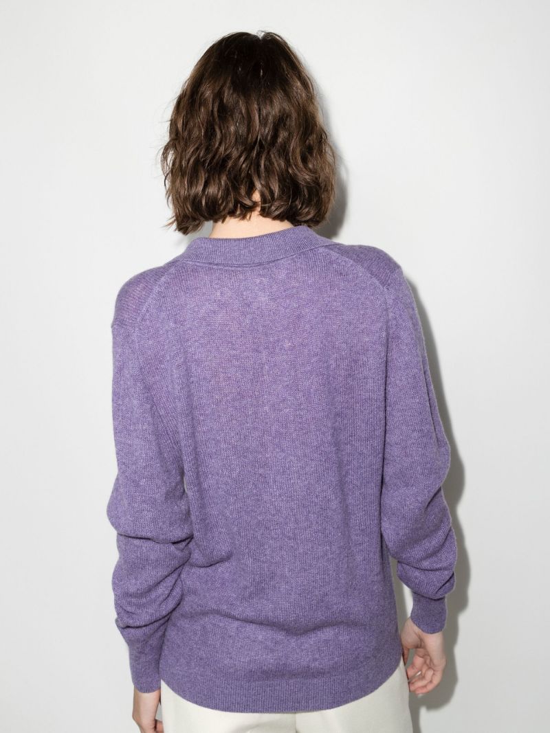 Purple Jo Polo Collar Cashmere Sweater
