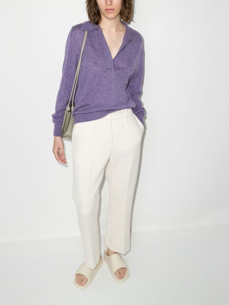 Purple Jo Polo Collar Cashmere Sweater