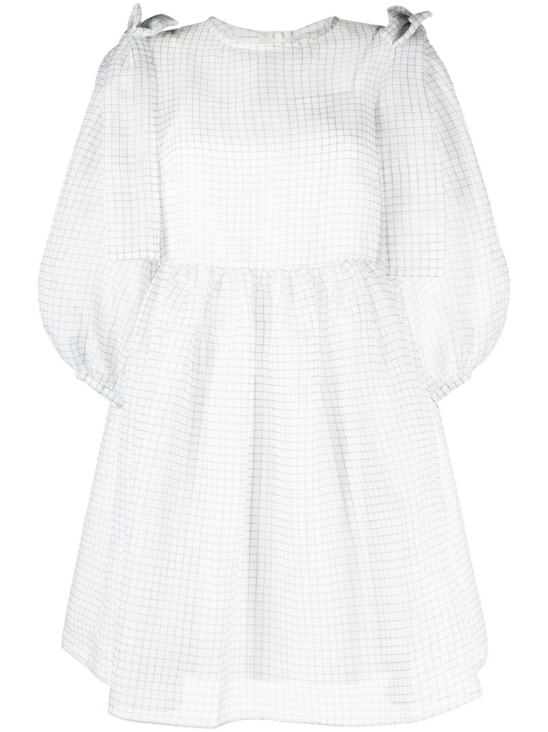 White Max Check Print Mini Dress