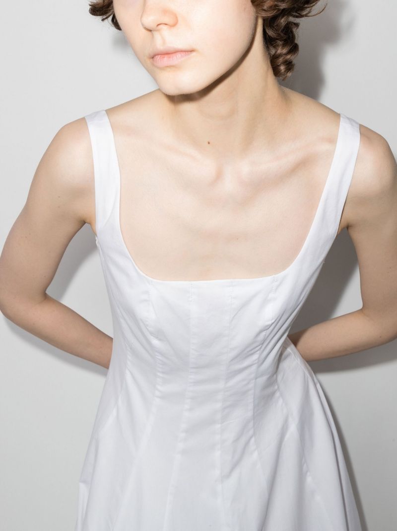White Wells Cotton Midi Dress