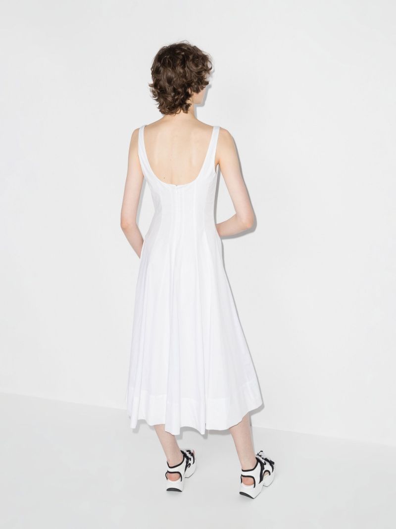 White Wells Cotton Midi Dress