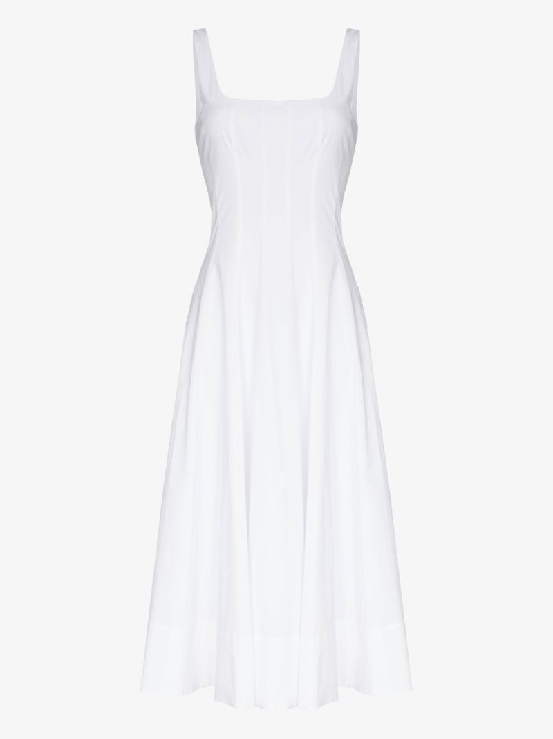 White Wells Cotton Midi Dress
