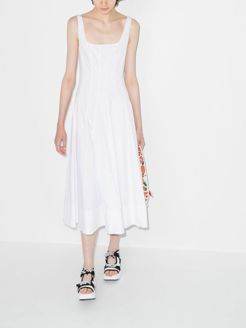 White Wells Cotton Midi Dress