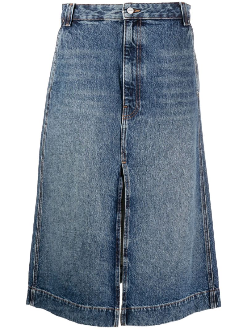 Blue Charlene Front Split Denim Skirt