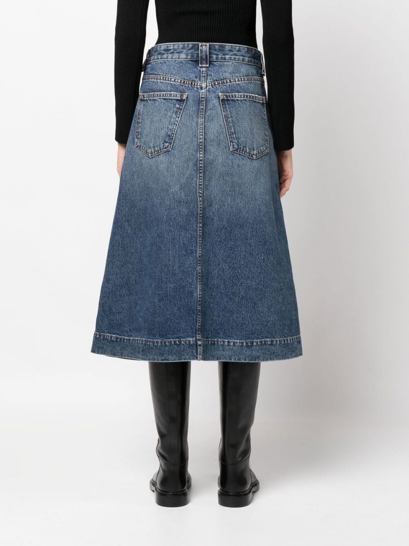 Blue Charlene Front Split Denim Skirt