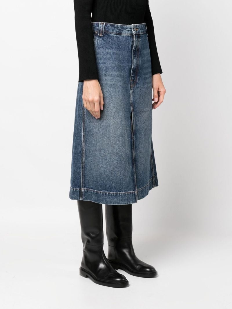 Blue Charlene Front Split Denim Skirt