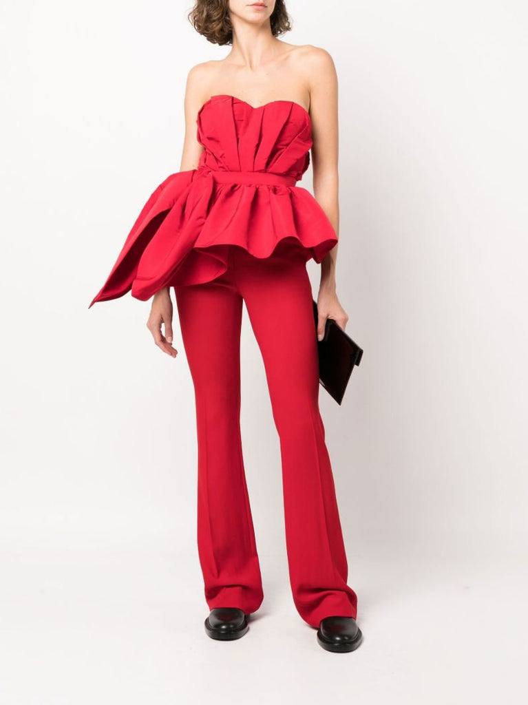 Red Bootcut Trousers