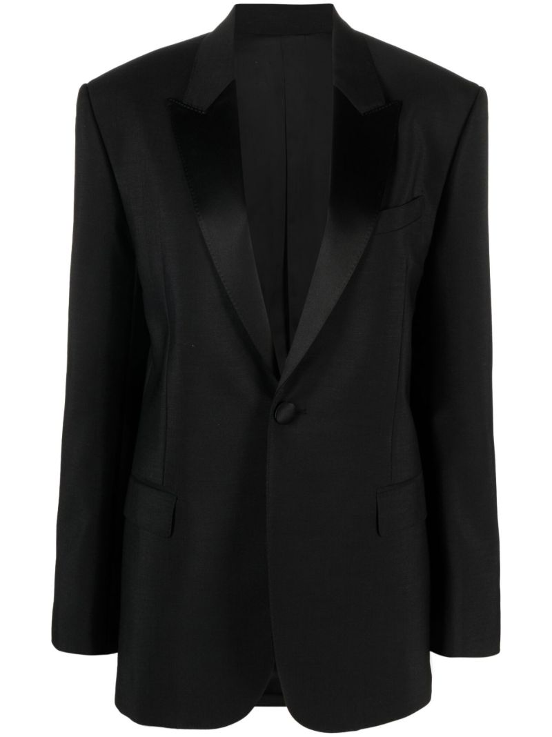 Black Single-breasted Mohair Blazer
