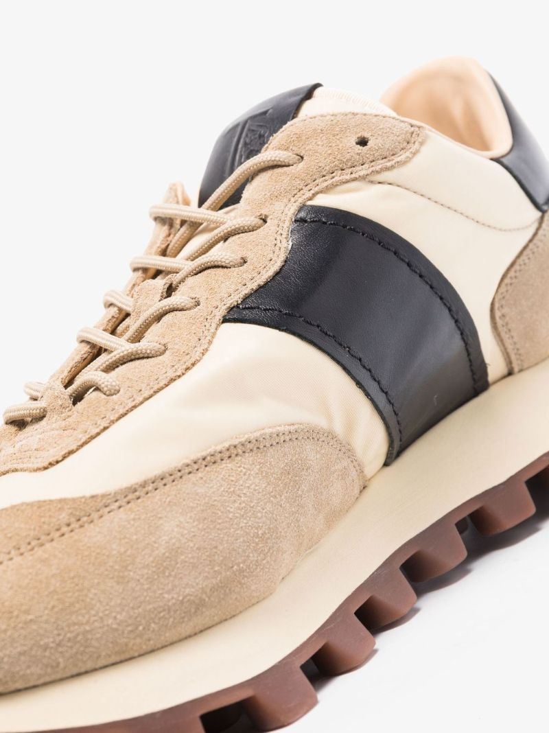 Neutral Panelled Low Top Sneakers