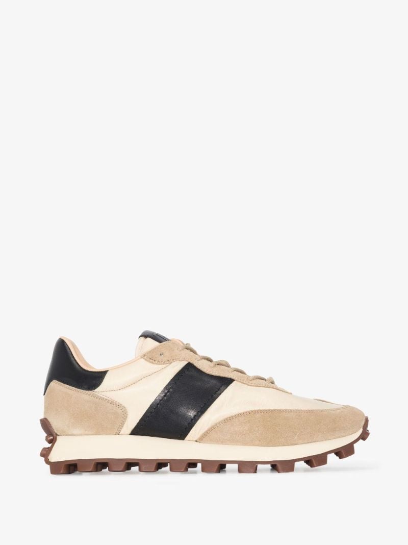 Neutral Panelled Low Top Sneakers