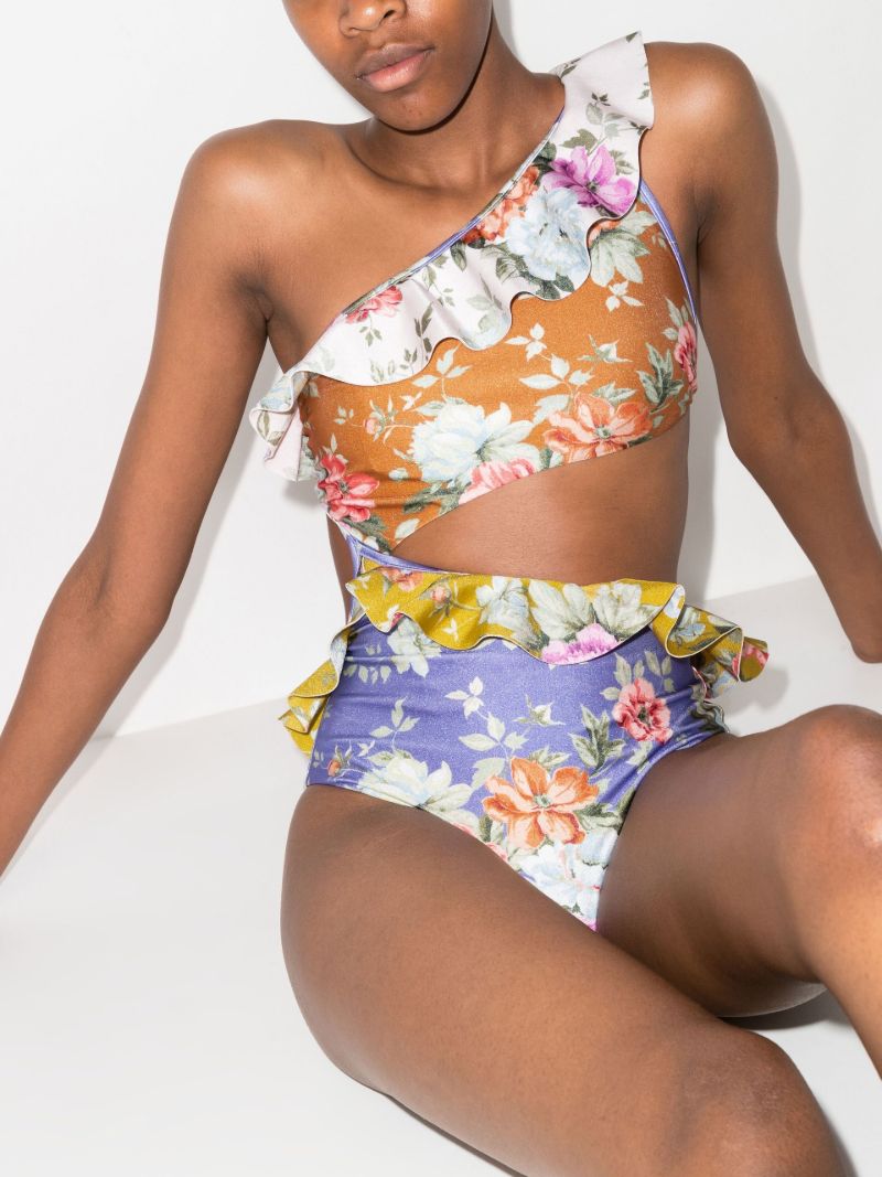 Pattie Cutout Floral Print Swimsuit