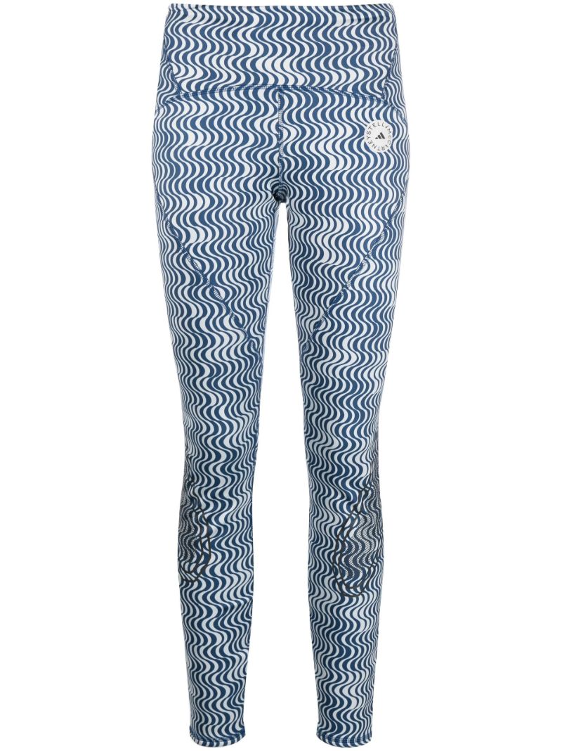 Blue Truepace Printed Running Leggings