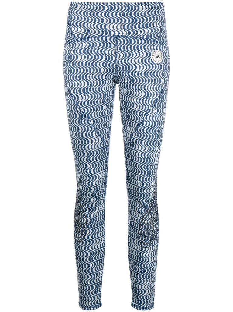 Blue Truepace Printed Running Leggings