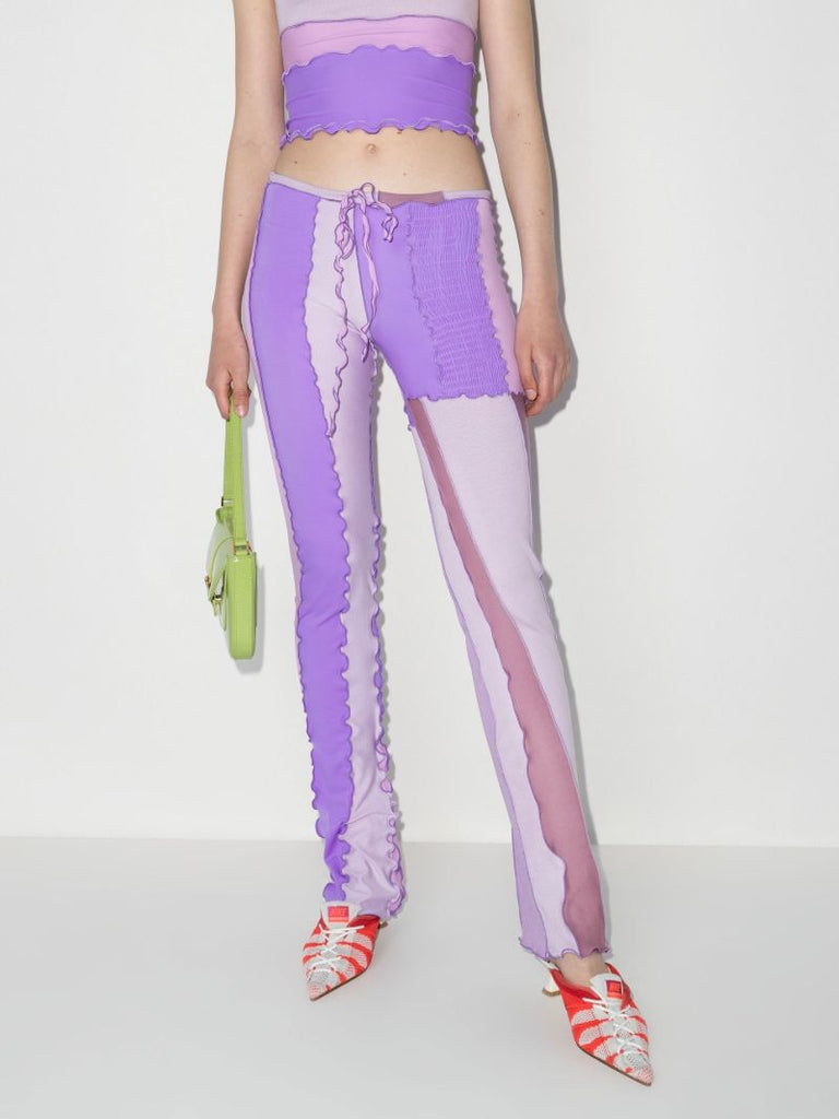 Patch Panelled Slim Leg Trousers