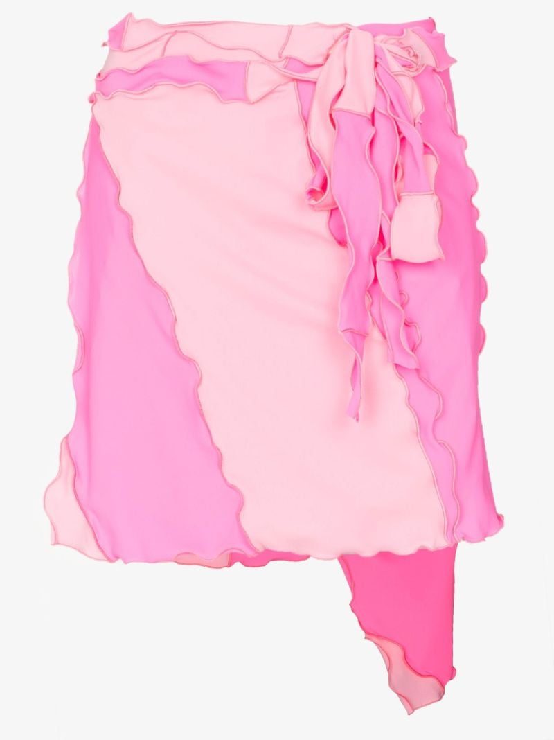 Panelled Mini Wrap Skirt