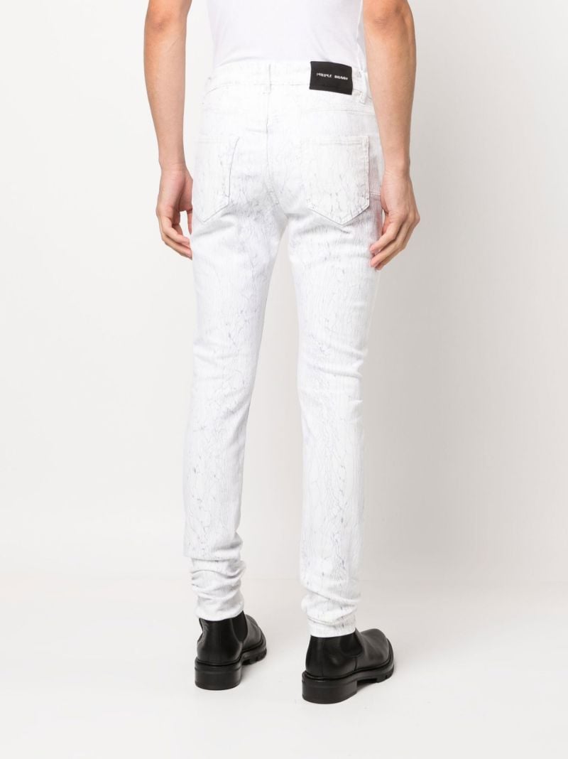 White Hydro Marble Print Skinny Jeans