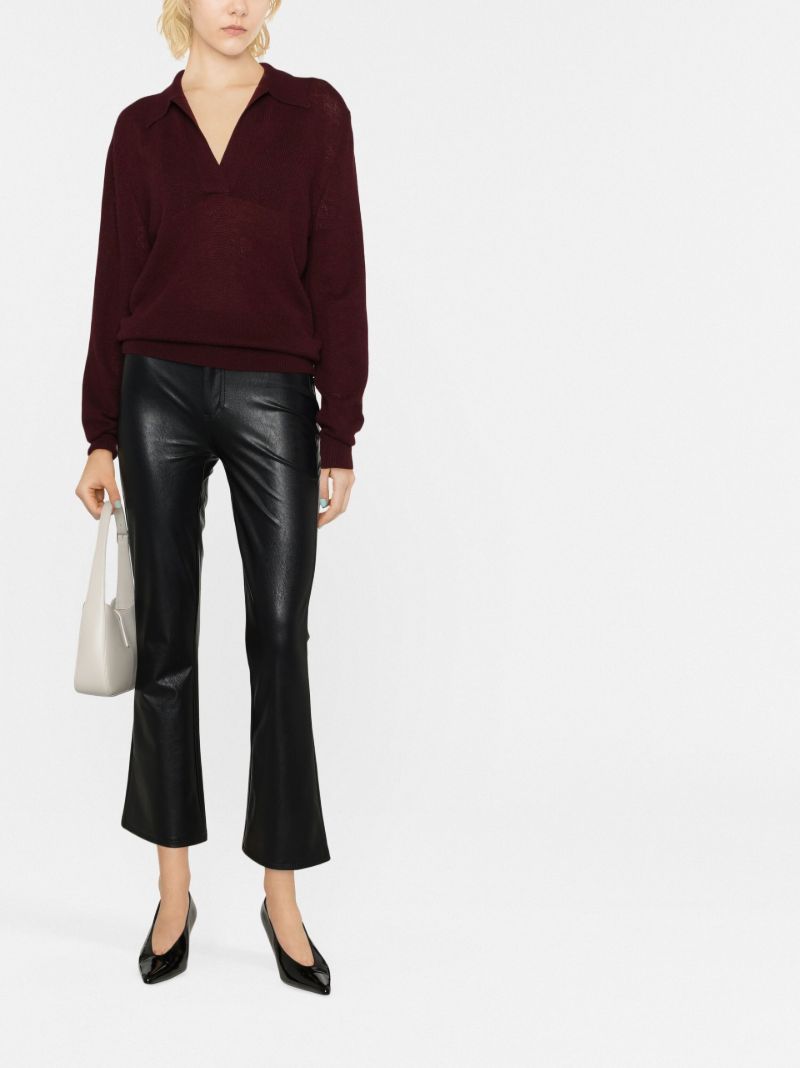 Red V-neck Wool Sweater