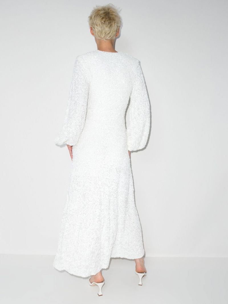 White Sirin Sequinned Midi Dress