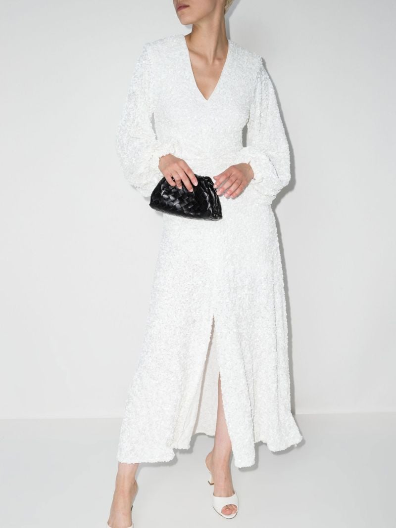 White Sirin Sequinned Midi Dress