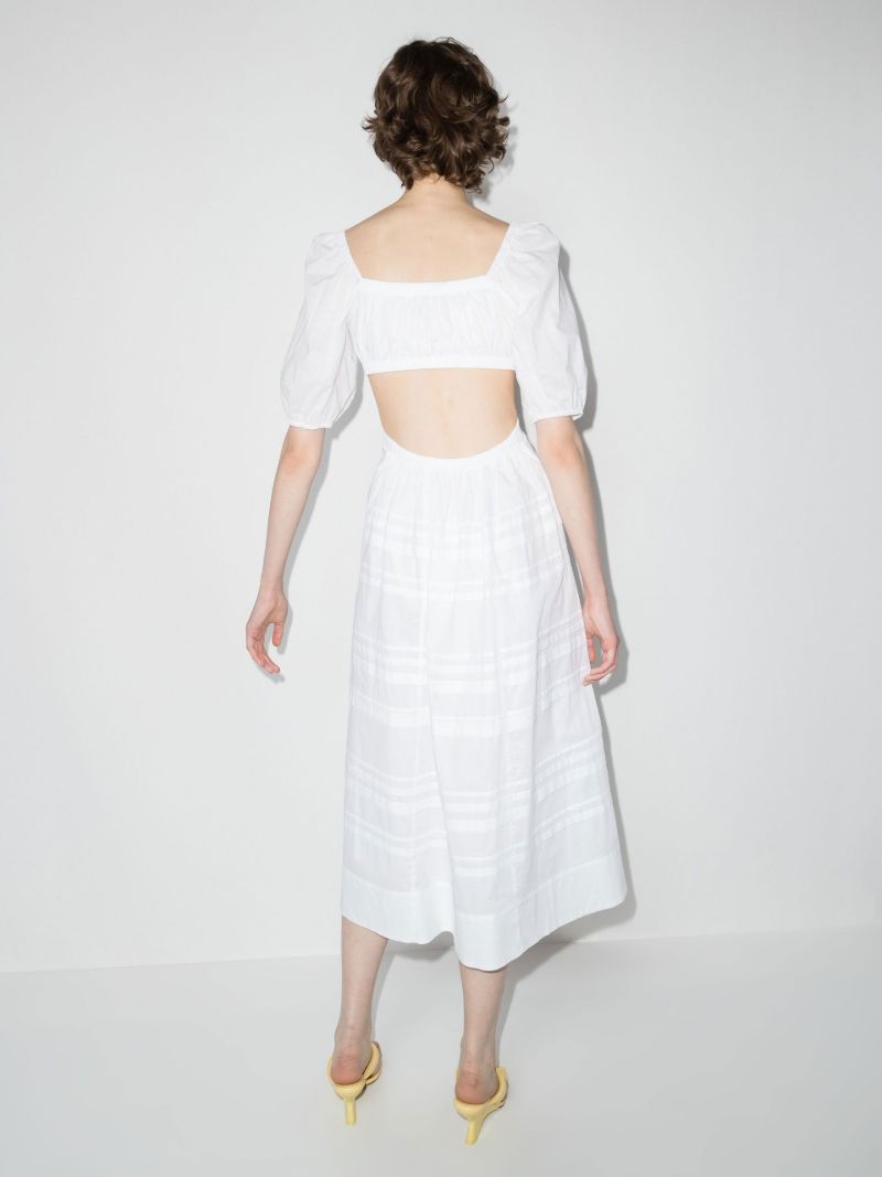 White Carina Cotton Midi Dress