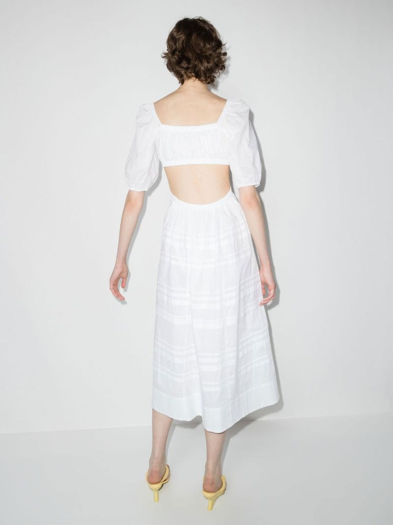 White Carina Cotton Midi Dress