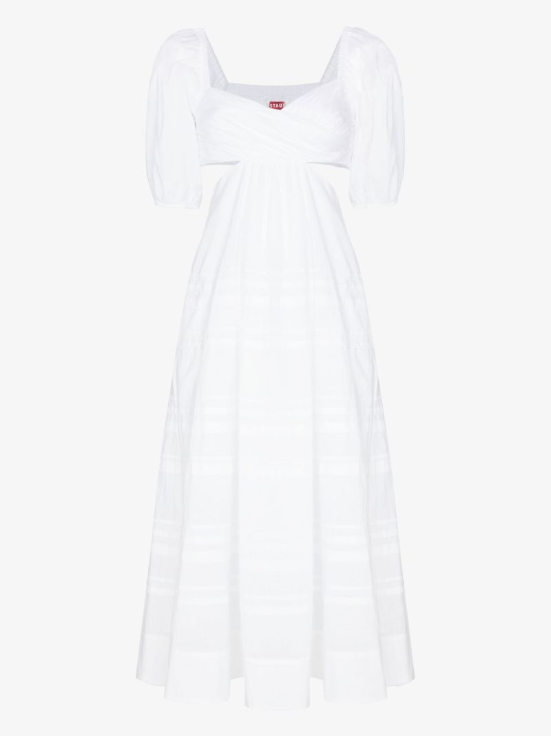 White Carina Cotton Midi Dress