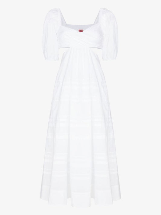 White Carina Cotton Midi Dress