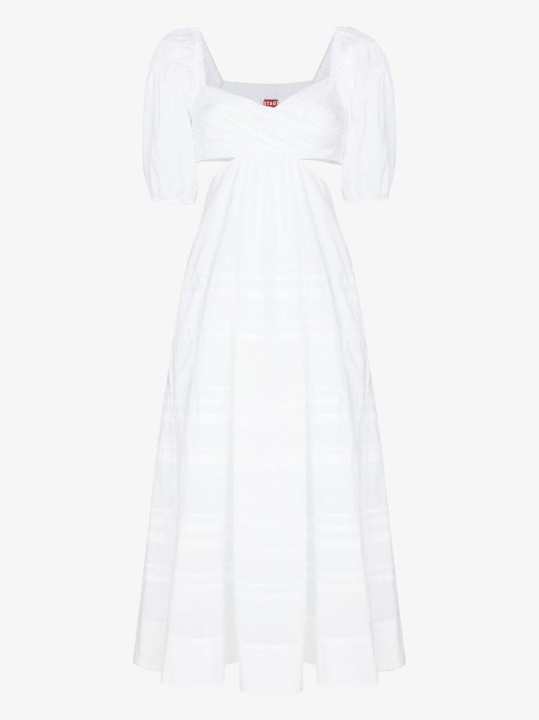 White Carina Cotton Midi Dress