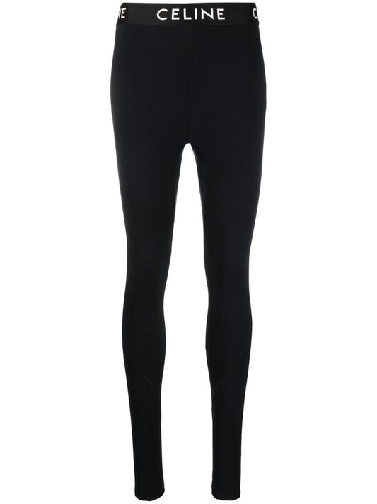 Black Logo Waistband Leggings