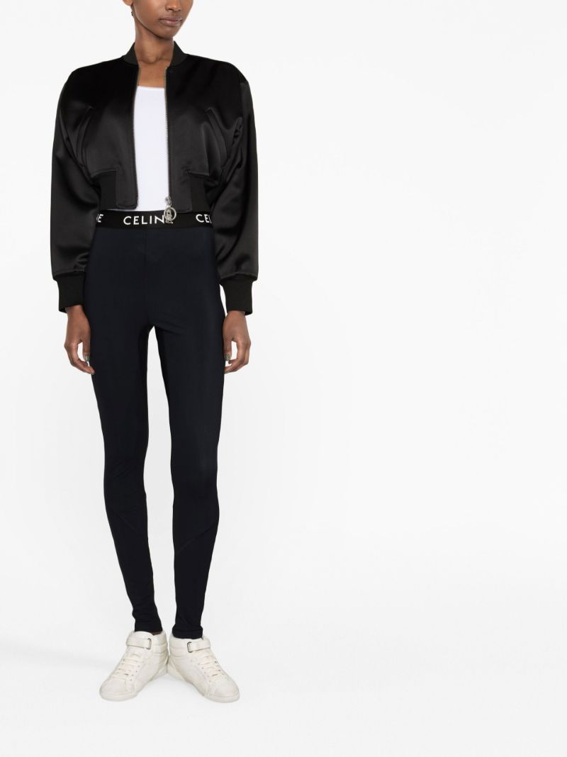 Black Logo Waistband Leggings